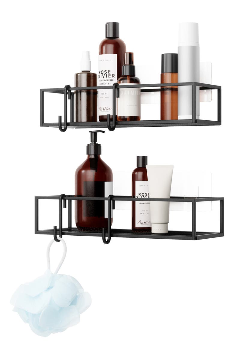Umbra Set of 2 Cubiko Shower Bins, Main, color,