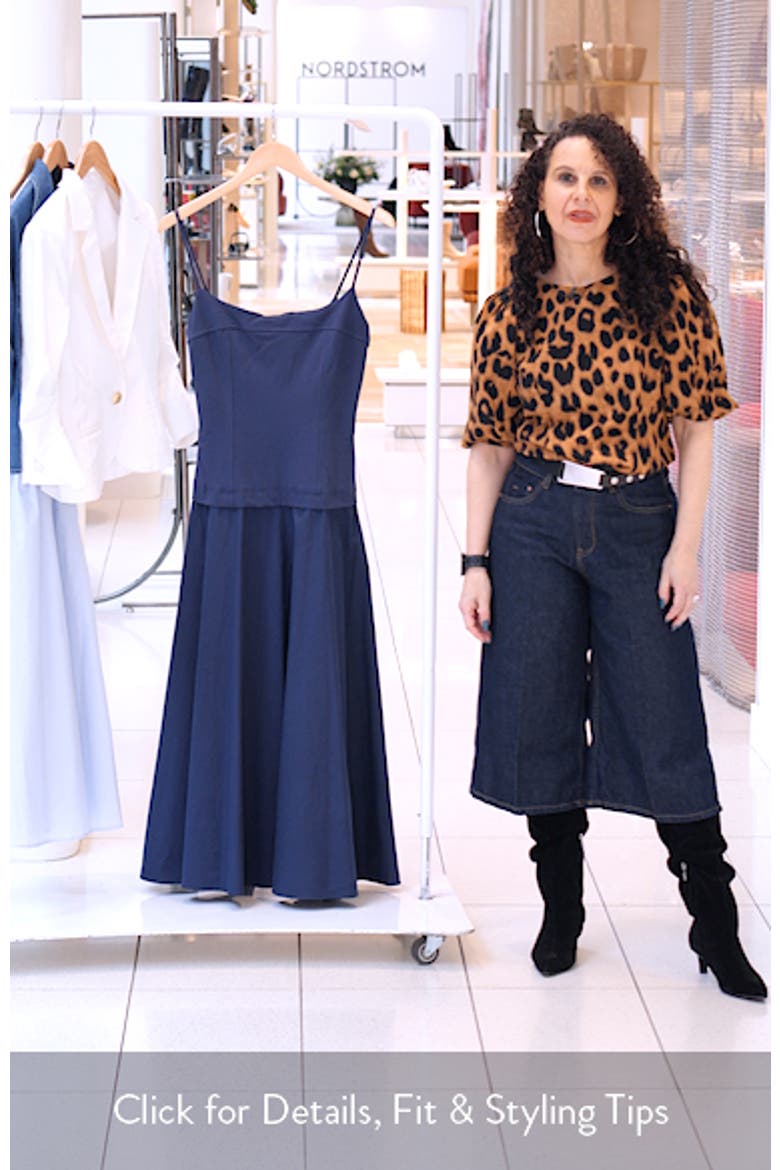 Cierra Mixed Media Fit & Flare Midi Dress video