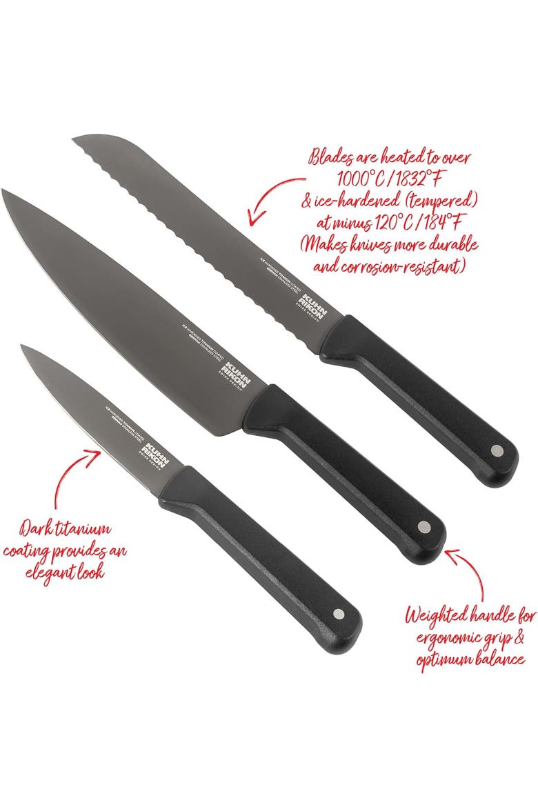 ICED Santoku Knife 6.3-Inch, Ice Hardened German Stainless Blade, Alternate, color, Black