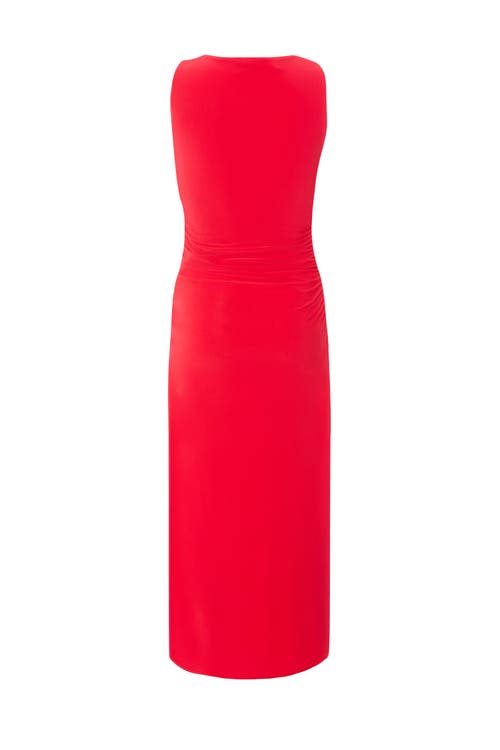 Quiz Ity Ruched Waist Maxi Dress In Red