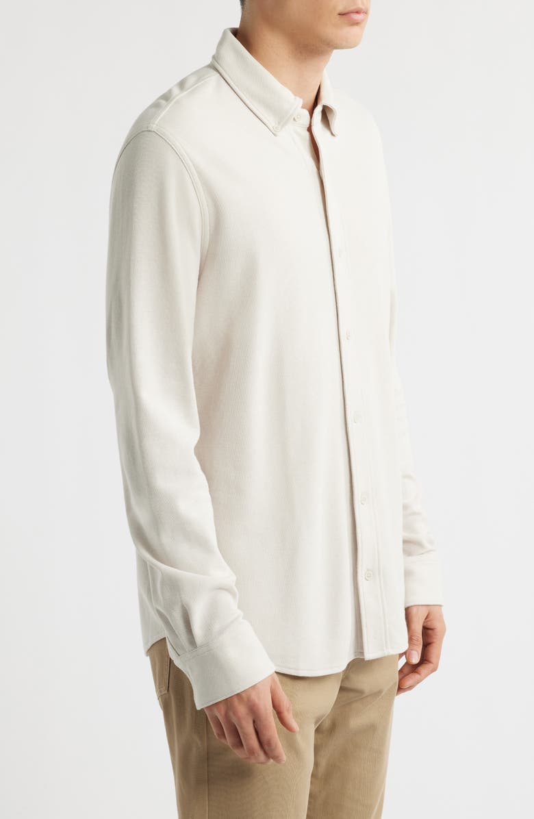 Nordstrom Solid Pima Cotton Piqué Button-Down Shirt, Alternate, color, Grey Moonbeam