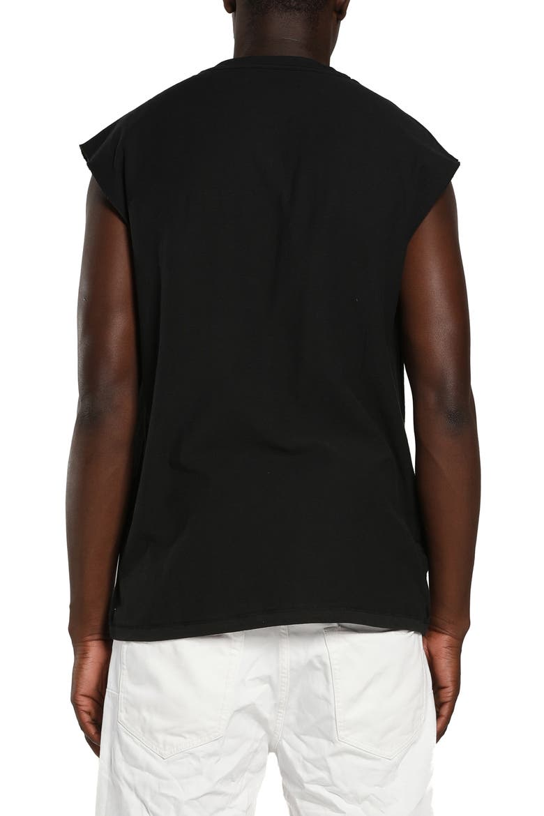 Graphic Print Sleeveless Muscle T-Shirt, Alternate, color, BLACK