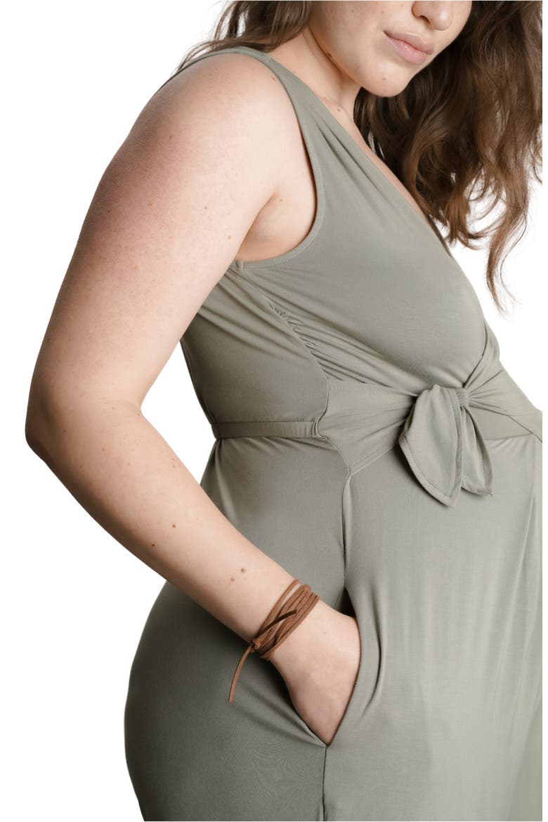 Francesca Wide Leg Maternity/Nursing Jumpsuit, Alternate, color, SOFT SAGE