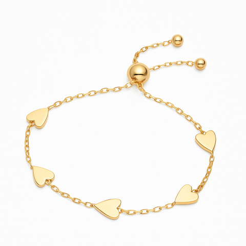 Gold-Tone Adjustable Heart Bracelet