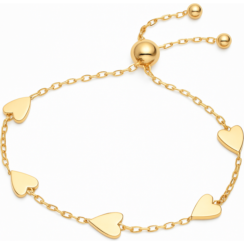 Donatello Gian Gold-tone Adjustable Heart Bracelet In Gold
