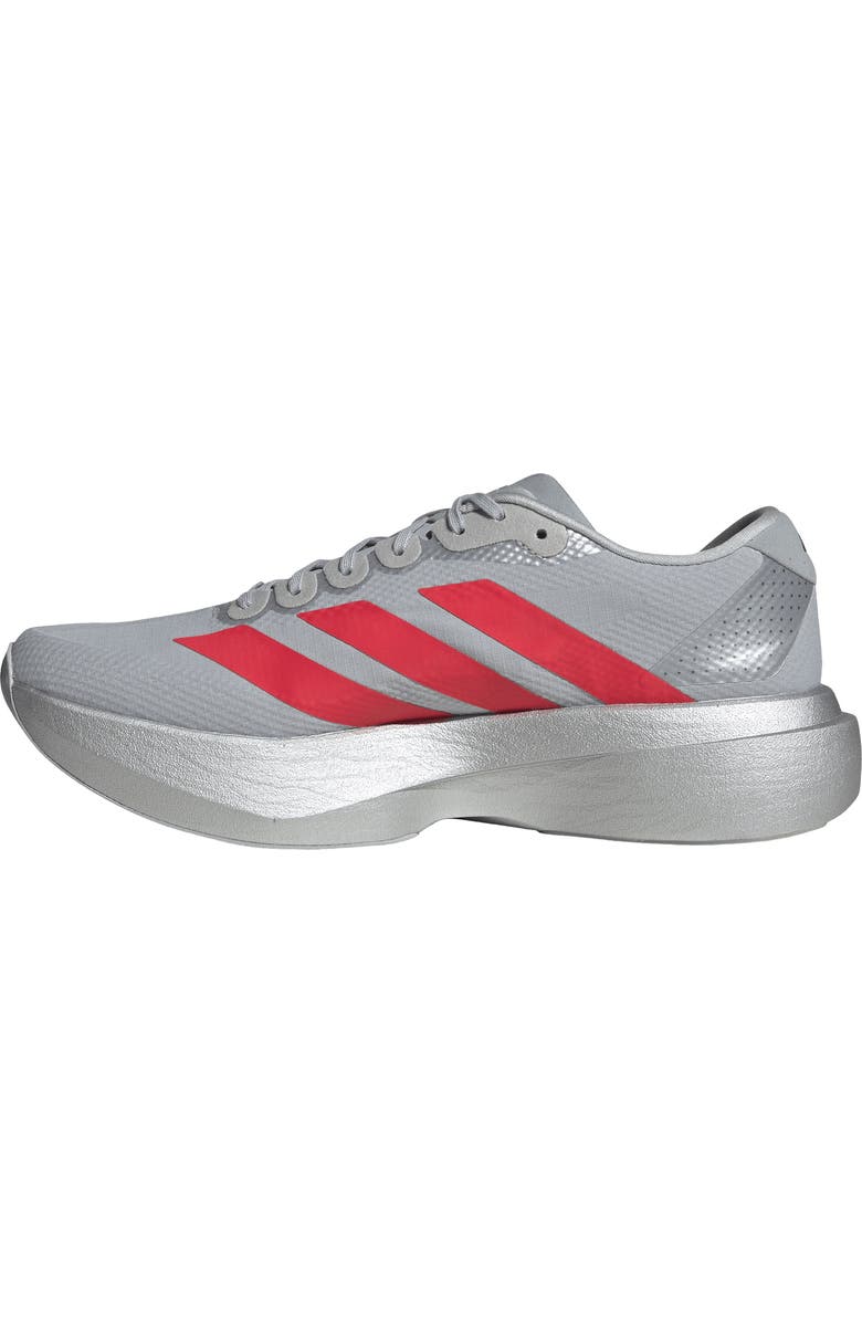 adidas Adizero Evo SL Running Shoe, Alternate, color, Silver / Red/ Iron
