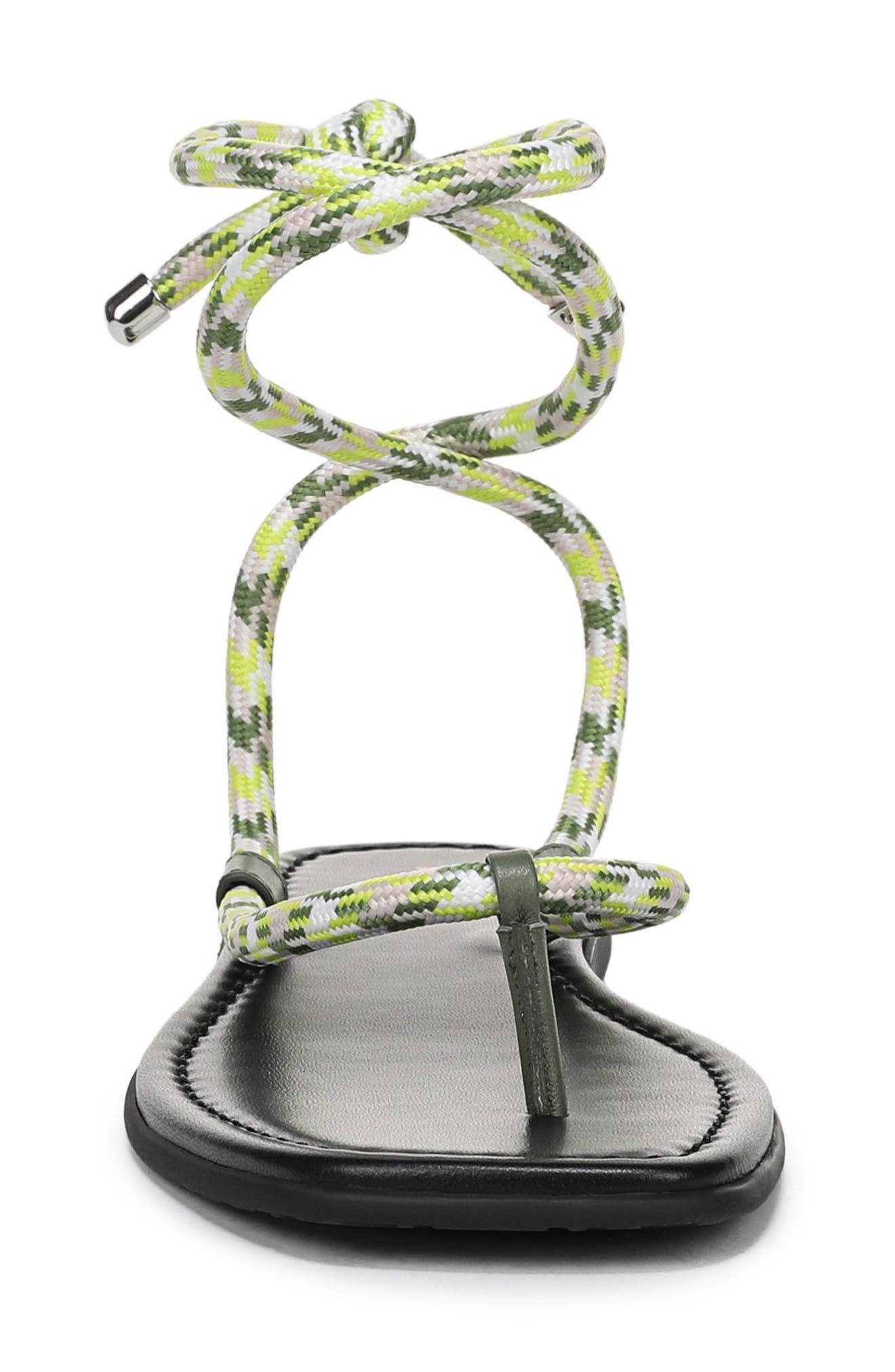 Veronica Beard Carmina Ankle Wrap Sandal, Alternate, color, Lime Multi