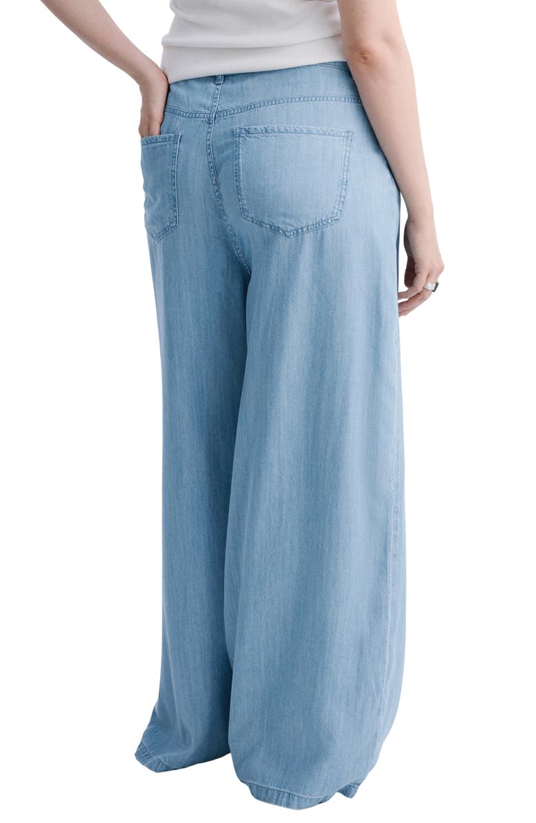 MANGO Mid Rise Palazzo Jeans, Alternate, color, Light Blue