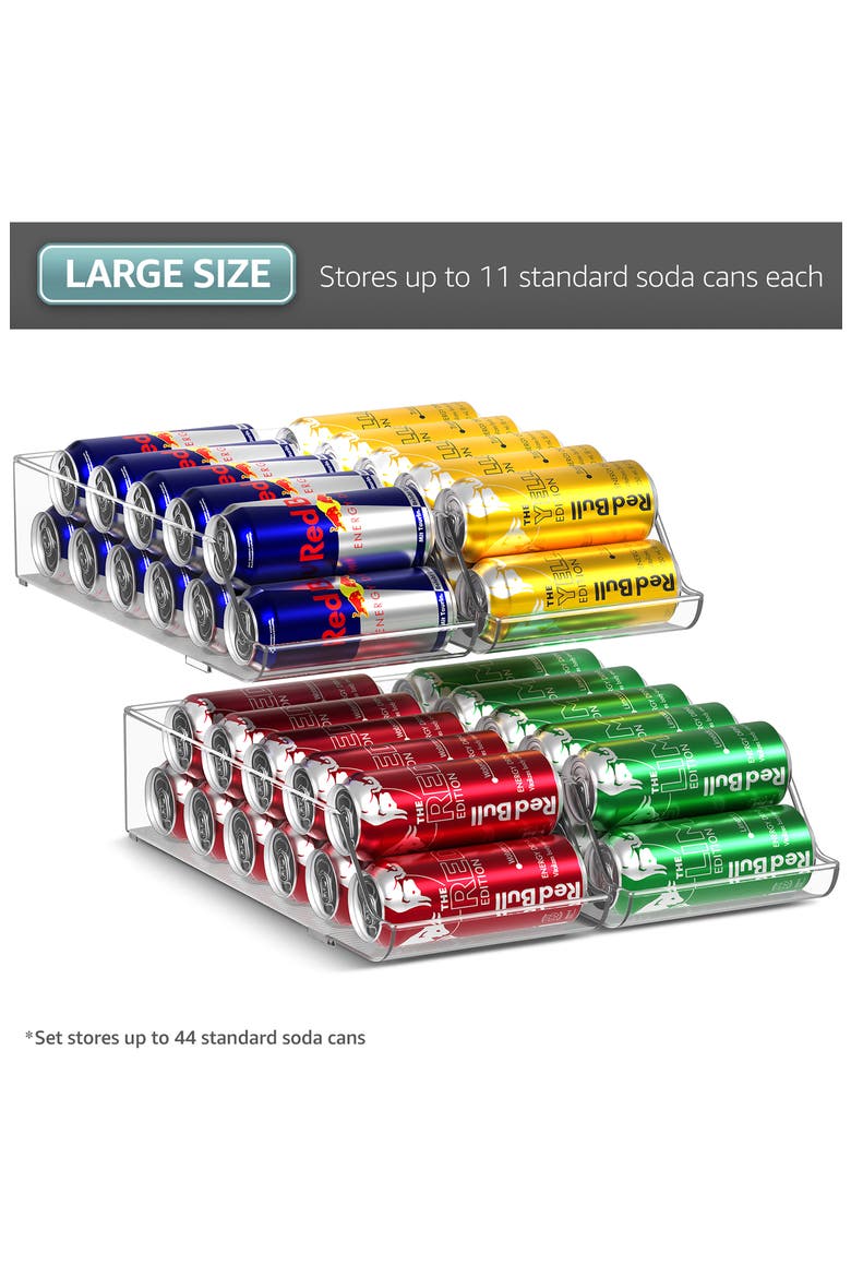 4-Pack Slim Can Organizers, Alternate, color, CLEAR