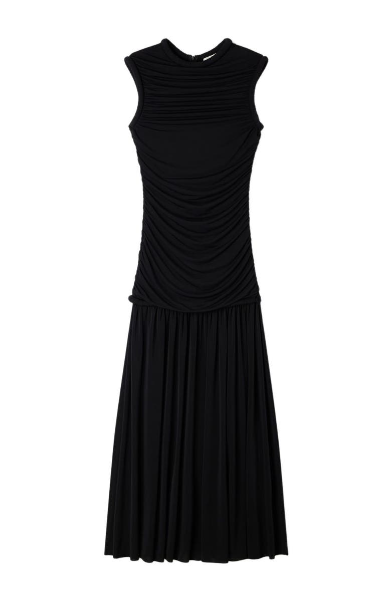 SANDRO Draped maxi dress, Alternate, color, Black