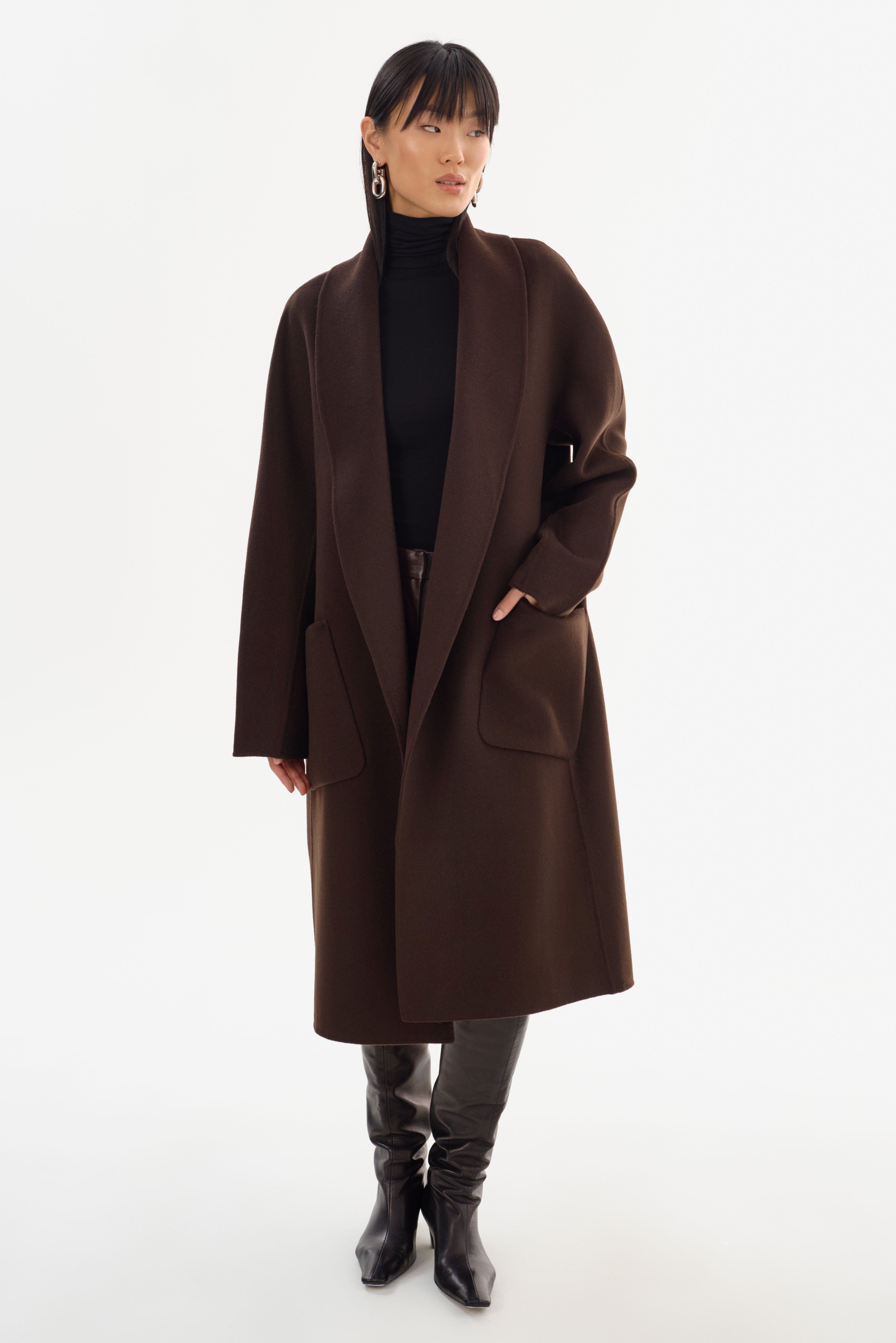 LAMARQUE THARA | Shawl Collar Wool Coat (Women) | Nordstrom