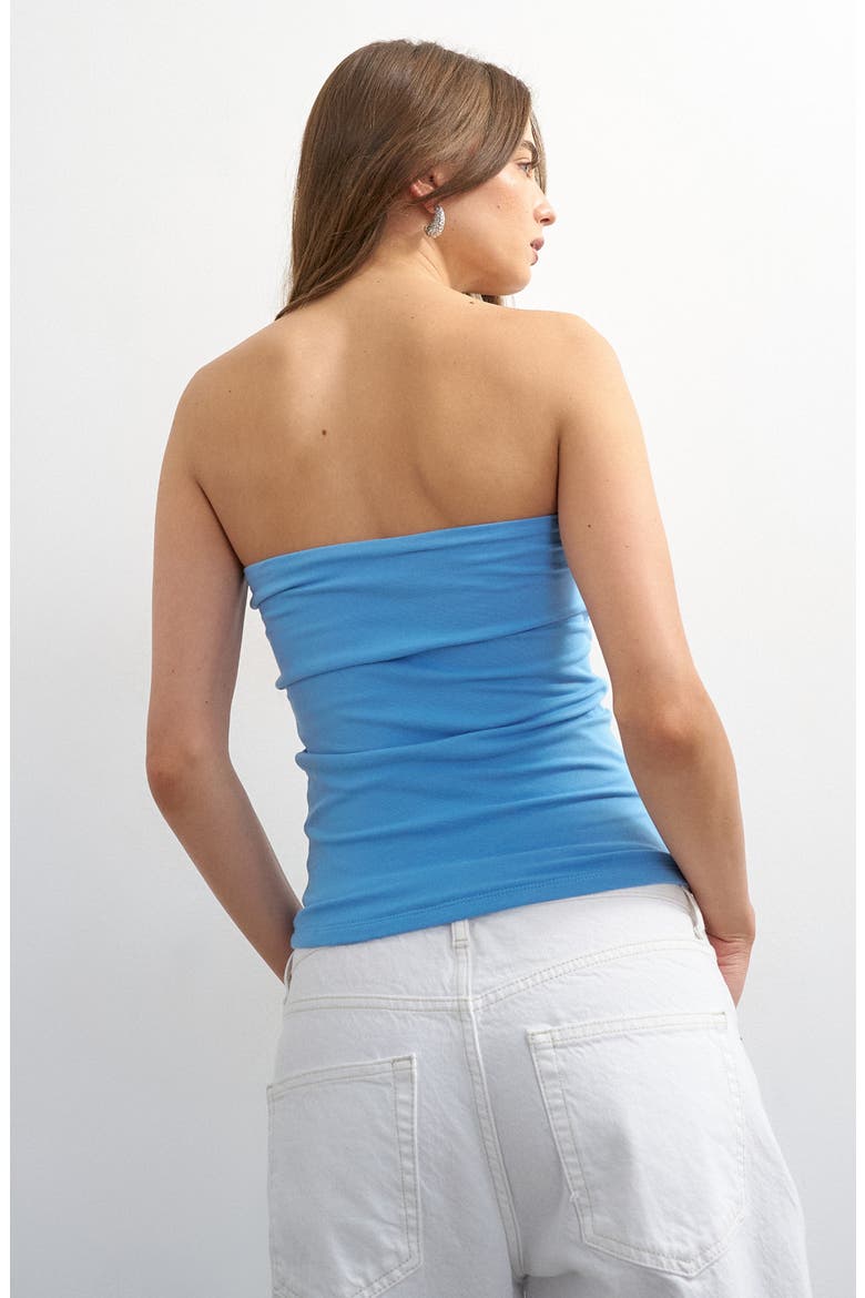 Cotton Jersey Bandeau Top, Alternate, color, LIGHT BLUE