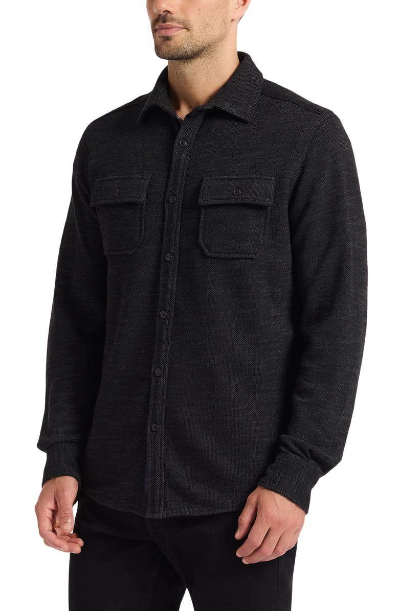 Robert Graham Wayne Long Sleeve Knit Shirt, Alternate, color, Black