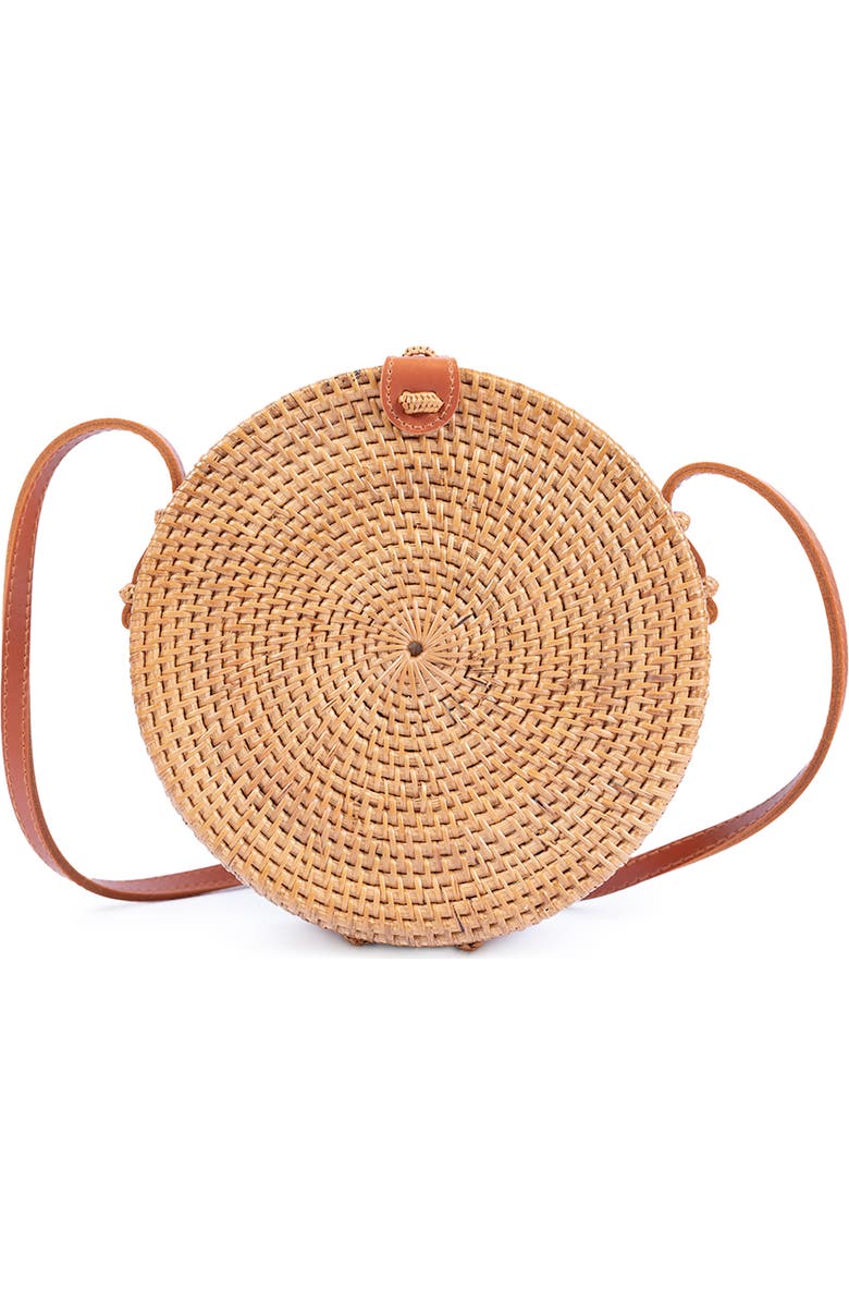 Jelavu Ata Bali Woven Rattan Canteen Crossbody Bag, Alternate, color, Tan