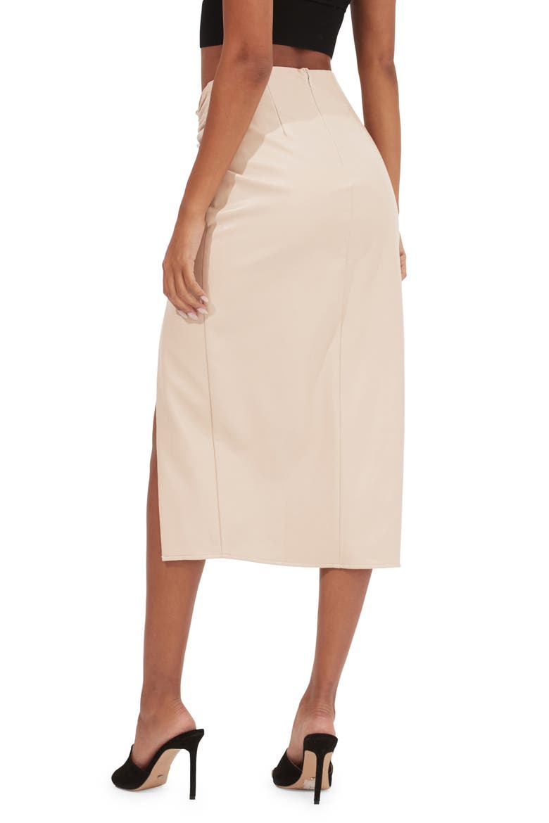 Alondra Faux Leather Skirt, Alternate, color, CREAM