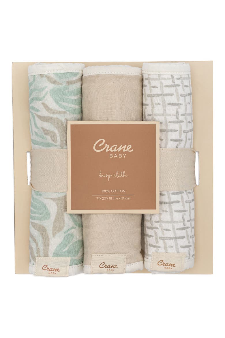 3-Pack Cotton Baby Burp Cloth Set, Alternate, color, BLUE MULTI