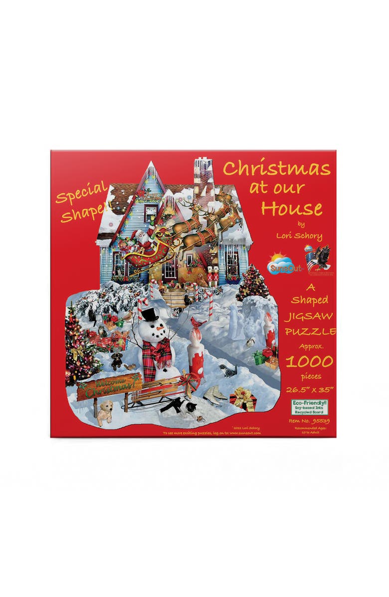 Sunsout Christmas at Our House 1000 piece Jigsaw Puzzle for Adults Special Shape, Alternate, color, Multicolor
