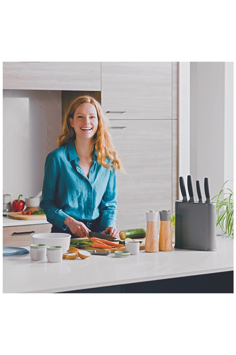 Leo Balance 6-Piece Knife Block, Alternate, color, GREEN