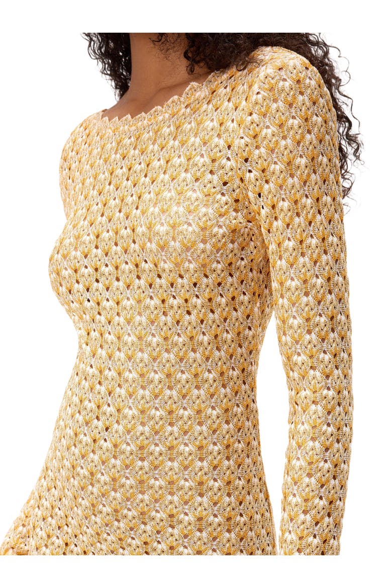 Short Lace Long Sleeve Cover-up, Alternate, color, Beige