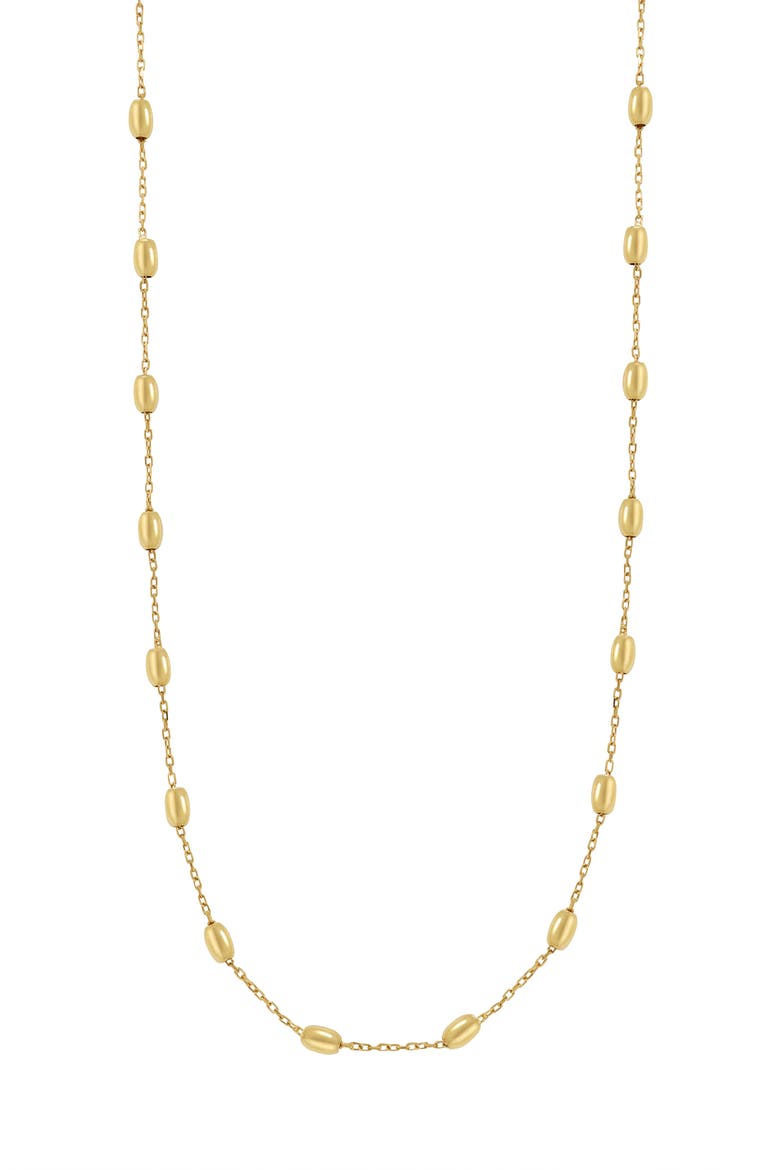 14K Gold Bead Station Necklace (Nordstrom Exclusive), Main, color, 14K YELLOW GOLD