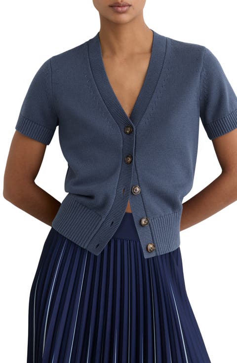 Anya Short Sleeve Cotton & Wool Cardigan