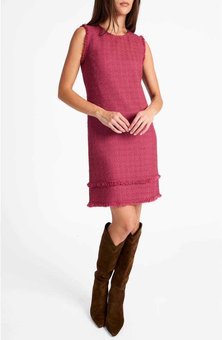 Santorelli Aretha Sleeveless Shift Tweed Dress, Alternate, color, Crushed Berry