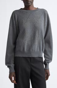 Johnstons of Elgin Clan Argyle Slouchy Cashmere Crewneck Sweater