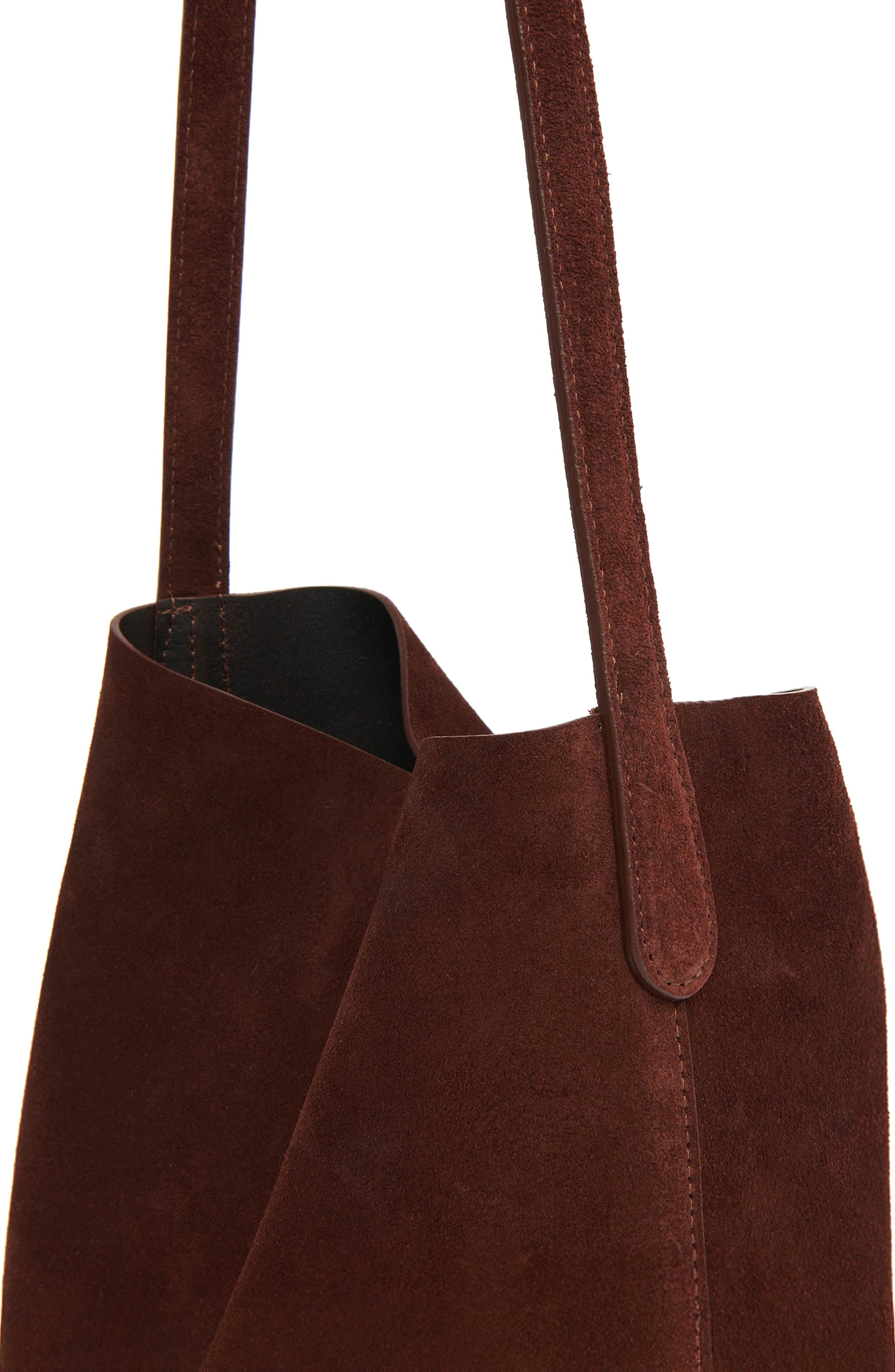Mansur Gavriel Small Everyday Cabas Suede Hobo Bag, Alternate, color, Chocolate