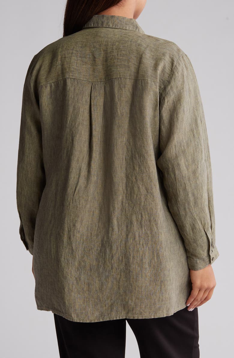 Eileen Fisher Organic Linen Long Sleeve Button-Up Shirt, Alternate, color, 