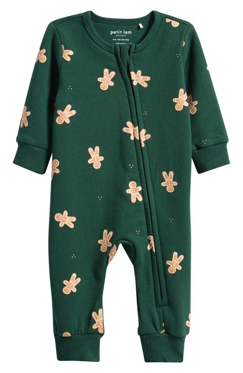 Gingerbread Man Stretch Organic Cotton One-Piece Romper (Baby)