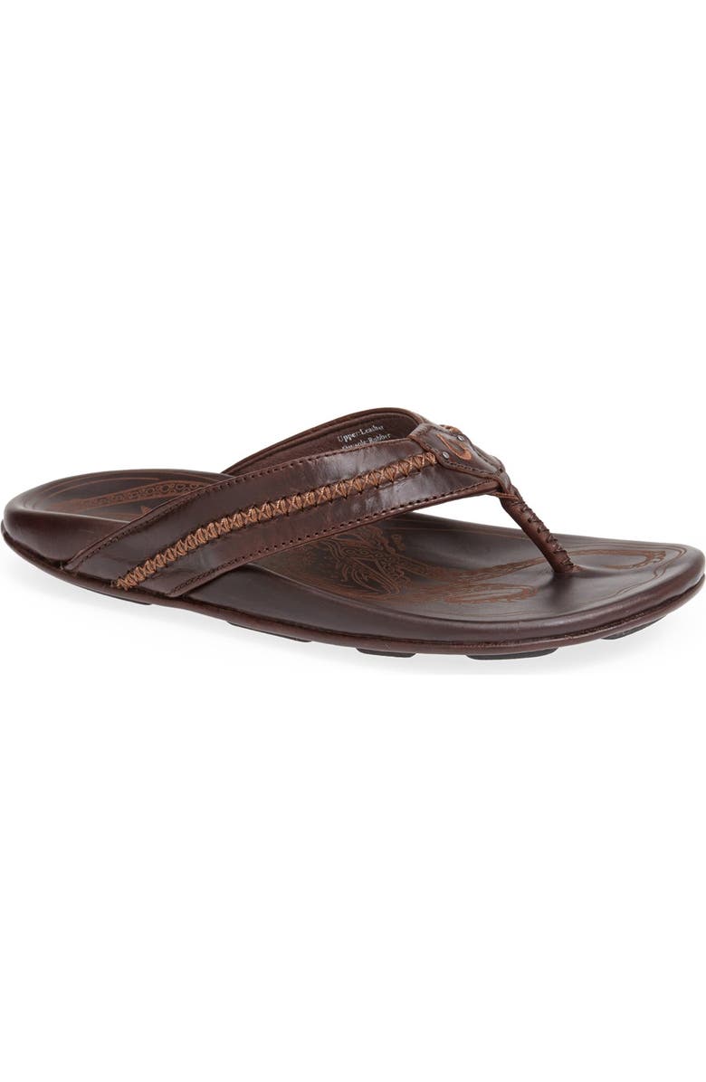 OluKai Mea Ola Flip Flop, Main, color, Dark Java / Dark Java