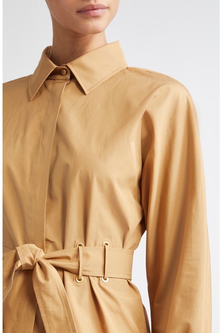Juglas Belted Button-Up Shirt, Alternate, color, CARAMEL
