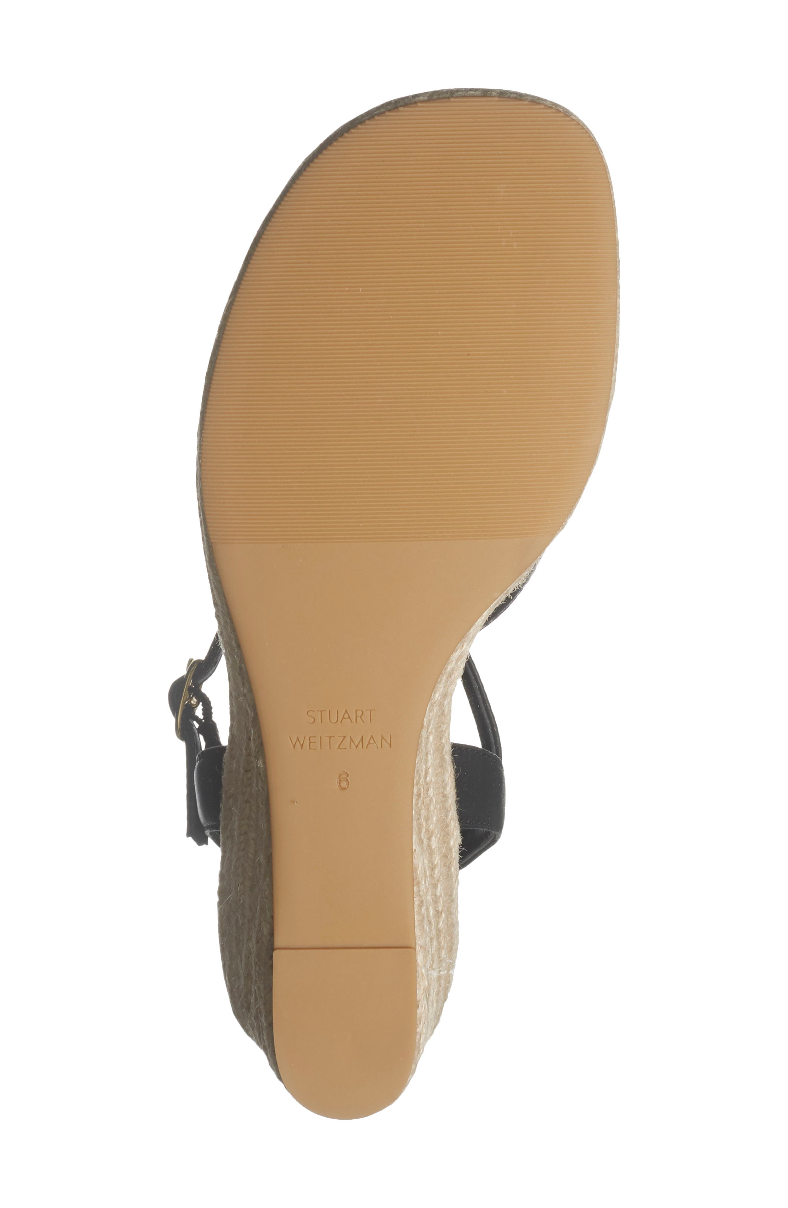 Stuart Weitzman Miami Espadrille Wedge Sandal, Alternate, color, Black