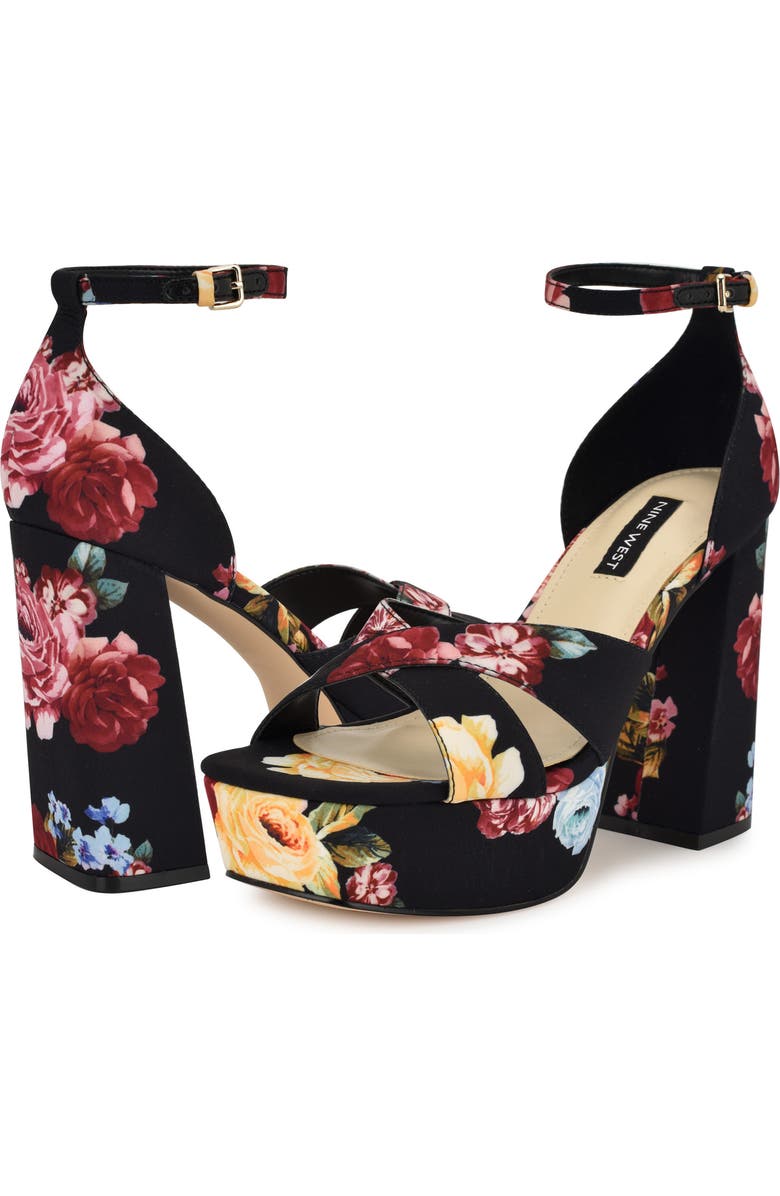 Nine West Vicky Ankle Strap Platform Sandal, Alternate, color,