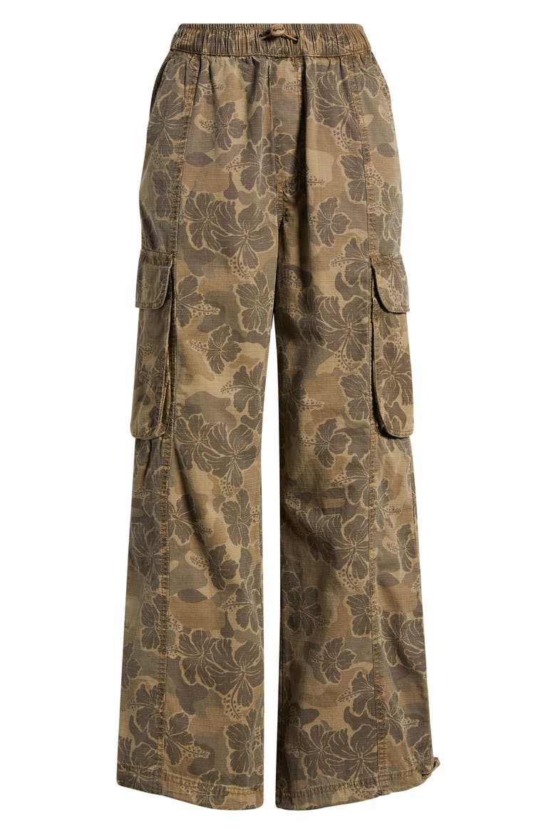 Paradise Camo Cargo Pants, Alternate, color, KHAKI