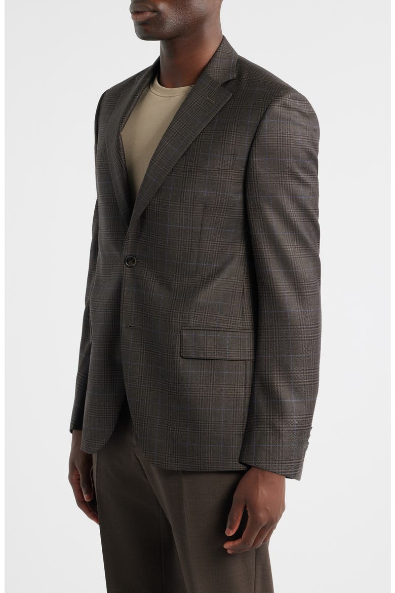 Flynn Classic Fit Brown Plaid Wool Sport Coat, Alternate, color, BROWN