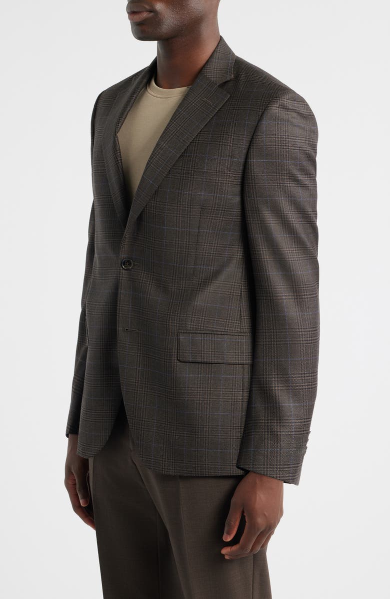 Peter Millar Flynn Classic Fit Brown Plaid Wool Sport Coat, Alternate, color, Brown