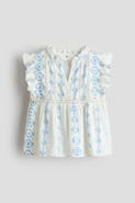 H&M Flutter-sleeved cotton blouse