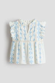 H&M Flutter-sleeved cotton blouse