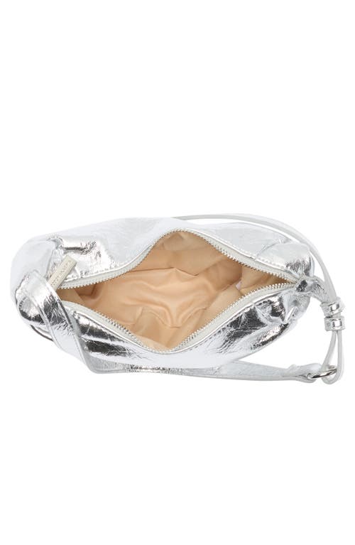 BCBG BCBG SMALL PLEATED METALLIC HOBO BAG