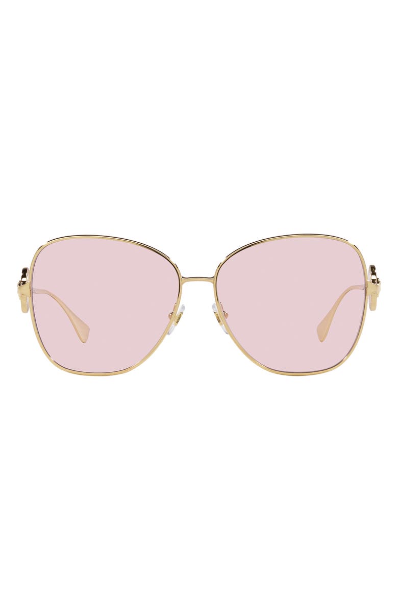 Versace 60mm Butterfly Sunglasses, Main, color, Gold