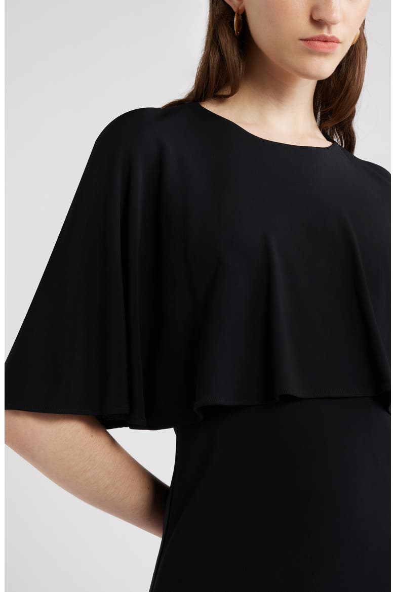 Knit Capelet Top, Alternate, color, BLACK