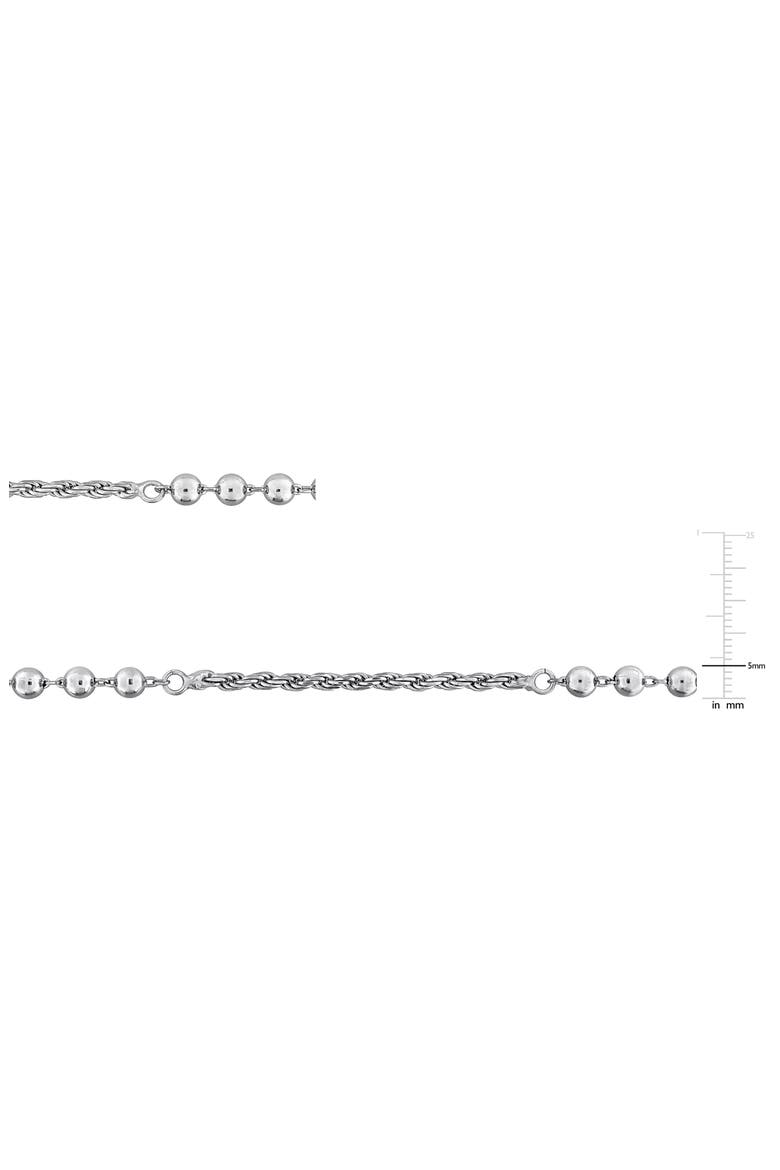 Sterling Silver 2.5mm Rope & 5mm Ball Chain Necklace & Bracelet Set, Alternate, color, SILVER