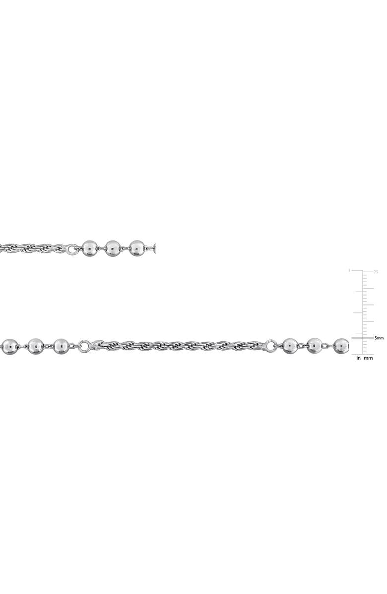 DELMAR Sterling Silver 2.5mm Rope & 5mm Ball Chain Necklace & Bracelet Set, Alternate, color,