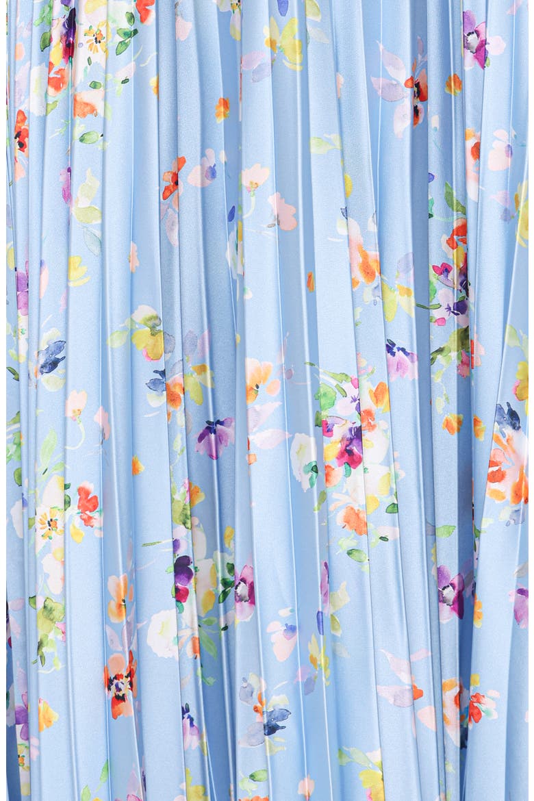 Naira Floral Pleated Maxi Dress, Alternate, color, CORNFLOWER BLUE FLORAL