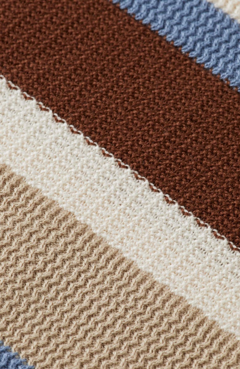 Scotch & Soda Stripe Textured Cotton Knit Polo, Alternate, color, Plaza Taupe Stripe