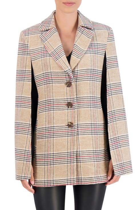 Plaid Cape Jacket