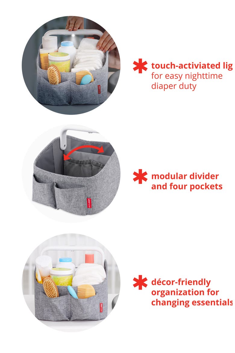 Light Up Diaper Caddy, Alternate, color, GREY