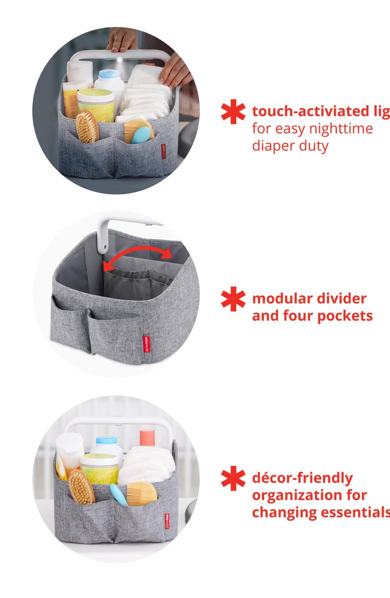 Skip Hop Light Up Diaper Caddy, Alternate, color, Grey