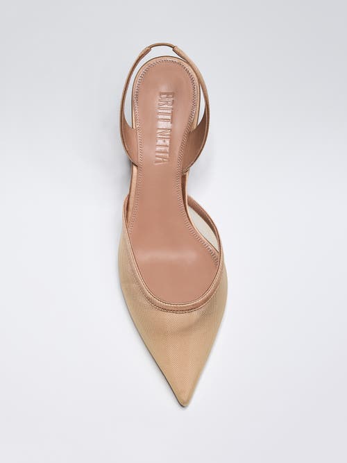 Britt Netta Women's Esme 60 Satin Mesh Pointed-toe Slingback In Sand
